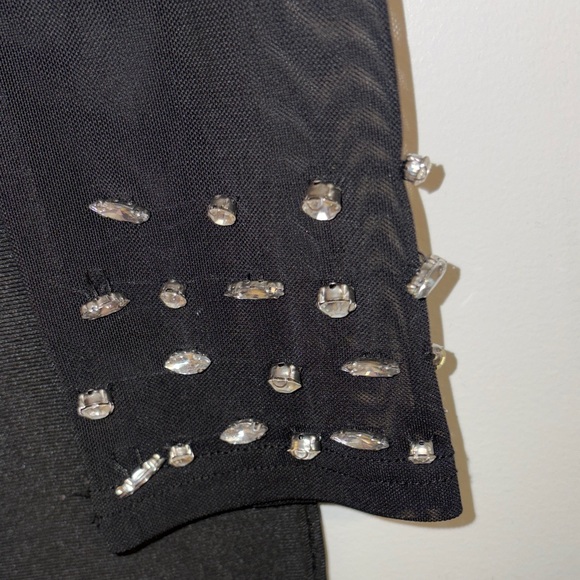 Fashion Nova Black Mesh Long Sleeve Bodycon Dress Size L Clubwear - Picture 4 of 5